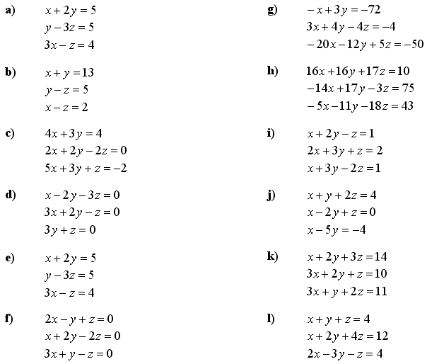 Systems of linear equations and inequalities - Exercise 3